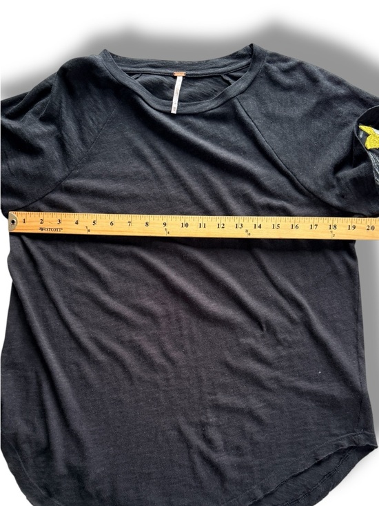 FREE PEOPLE Take Me Away Twofer Embroidered Mesh Sleeve Black Size Medium - Picture 7 of 9